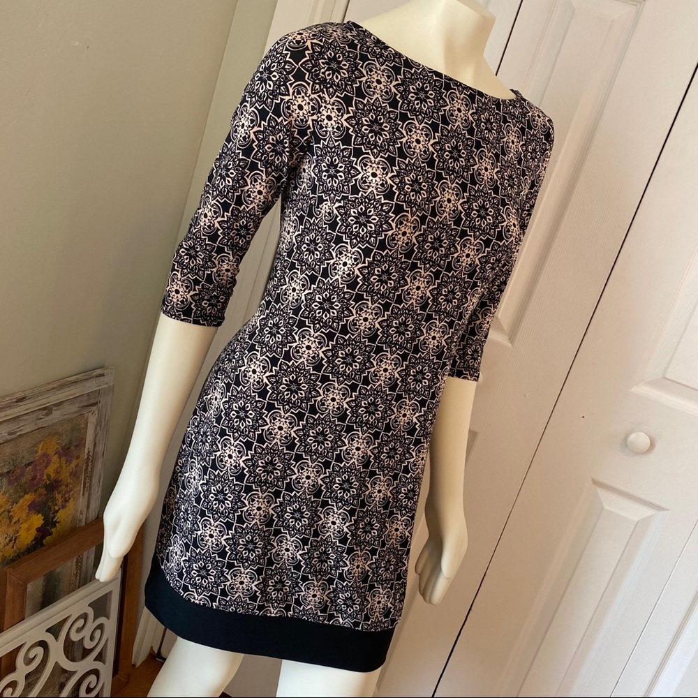 ☕️ Atmosphere Neutral Mandala Dress 3/4 Sleeve